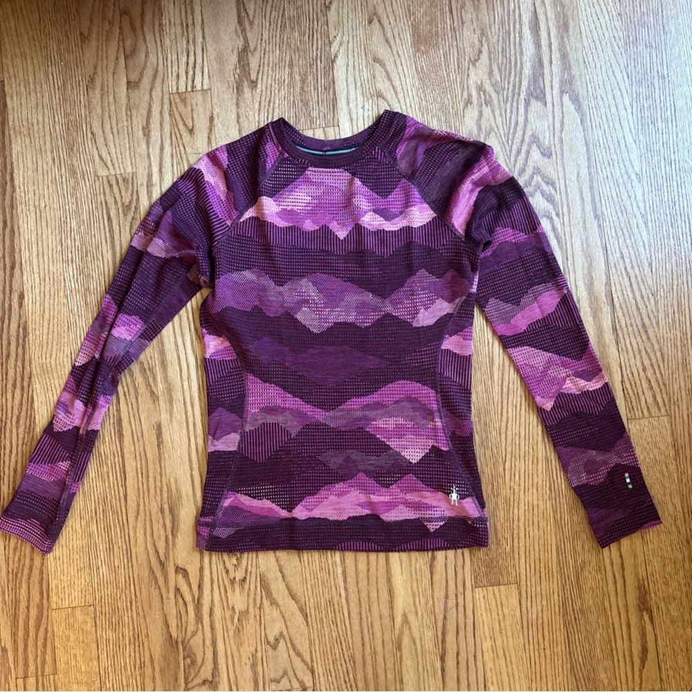 Smartwool Women's Classic Thermal Merino 250 Base Layer Top S Fuchsia Print